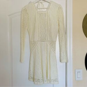 NWT Tobi White/Ivory Coachella Boho Long Sleeve Open-Back Lace Dress | Size: XS